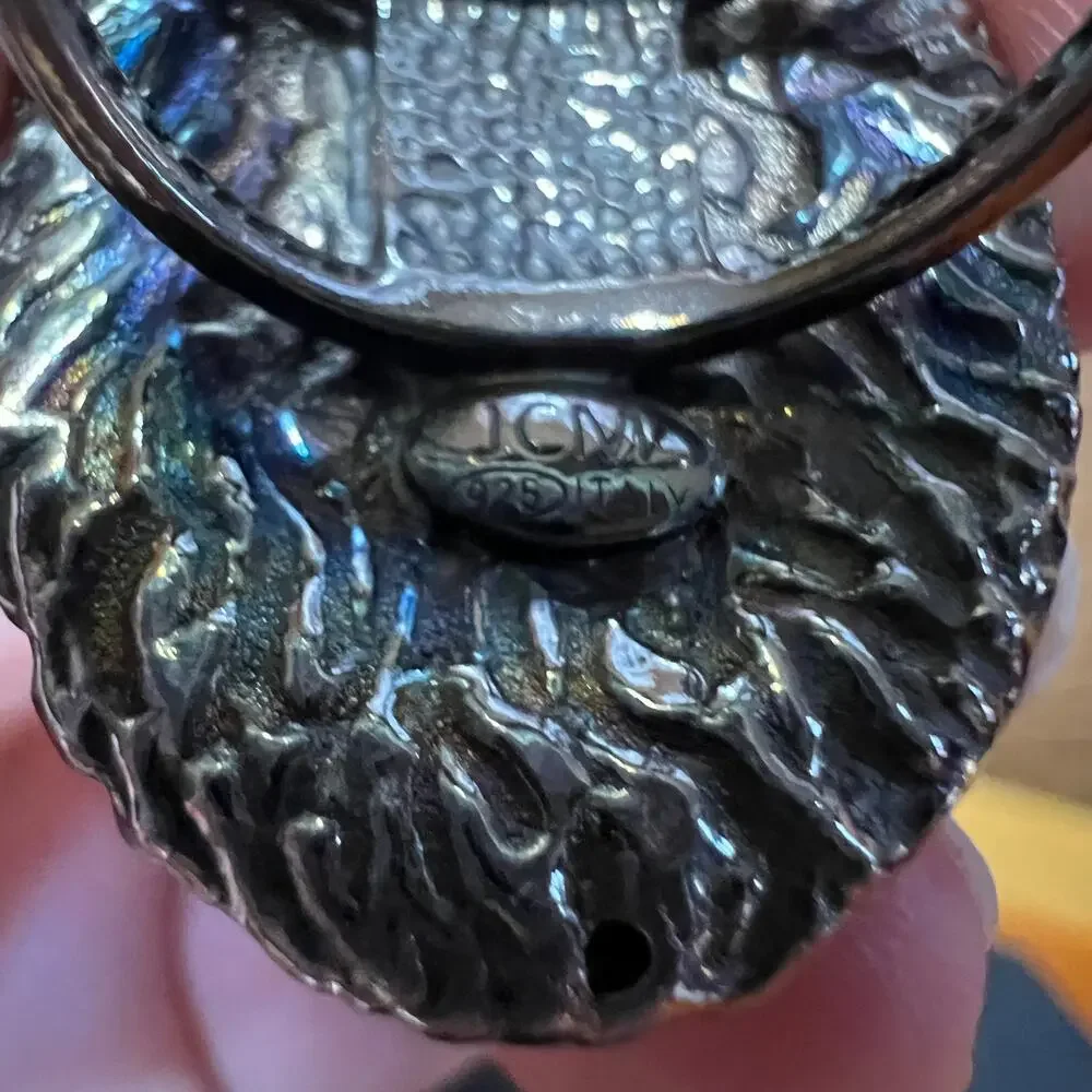 Big Time‎ JCM Jacmel 925 Sterling Silver Italy Shield Chunky Statement Ring 9